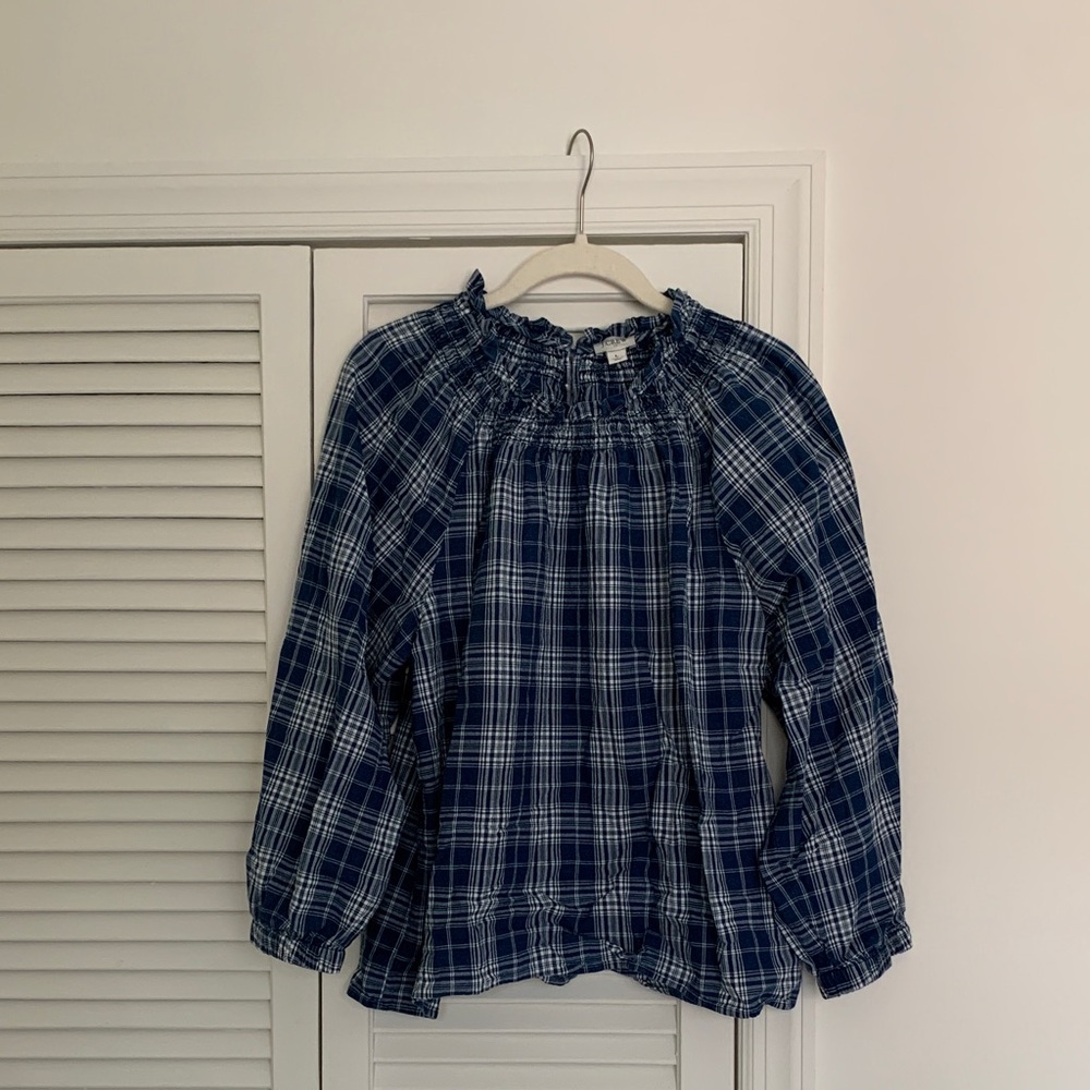 J. Crew 100% cotton plaid top